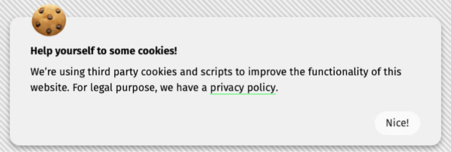 Cookies consent script example